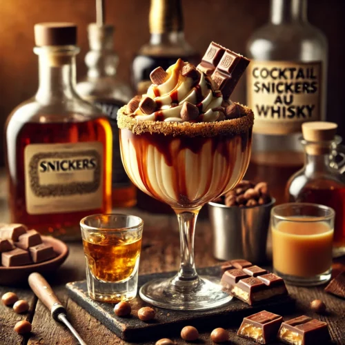 Cocktail Bonbon Snickers au Whisky